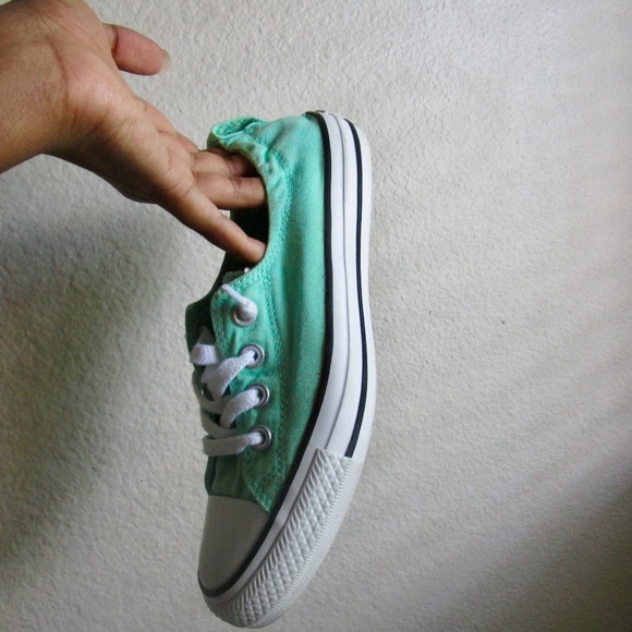 Mint Green/Teal Low Top Converse - Picture 2 of 5